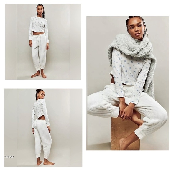 Free People Intimately Quilted Love Pj Set - Picture 1 of 4